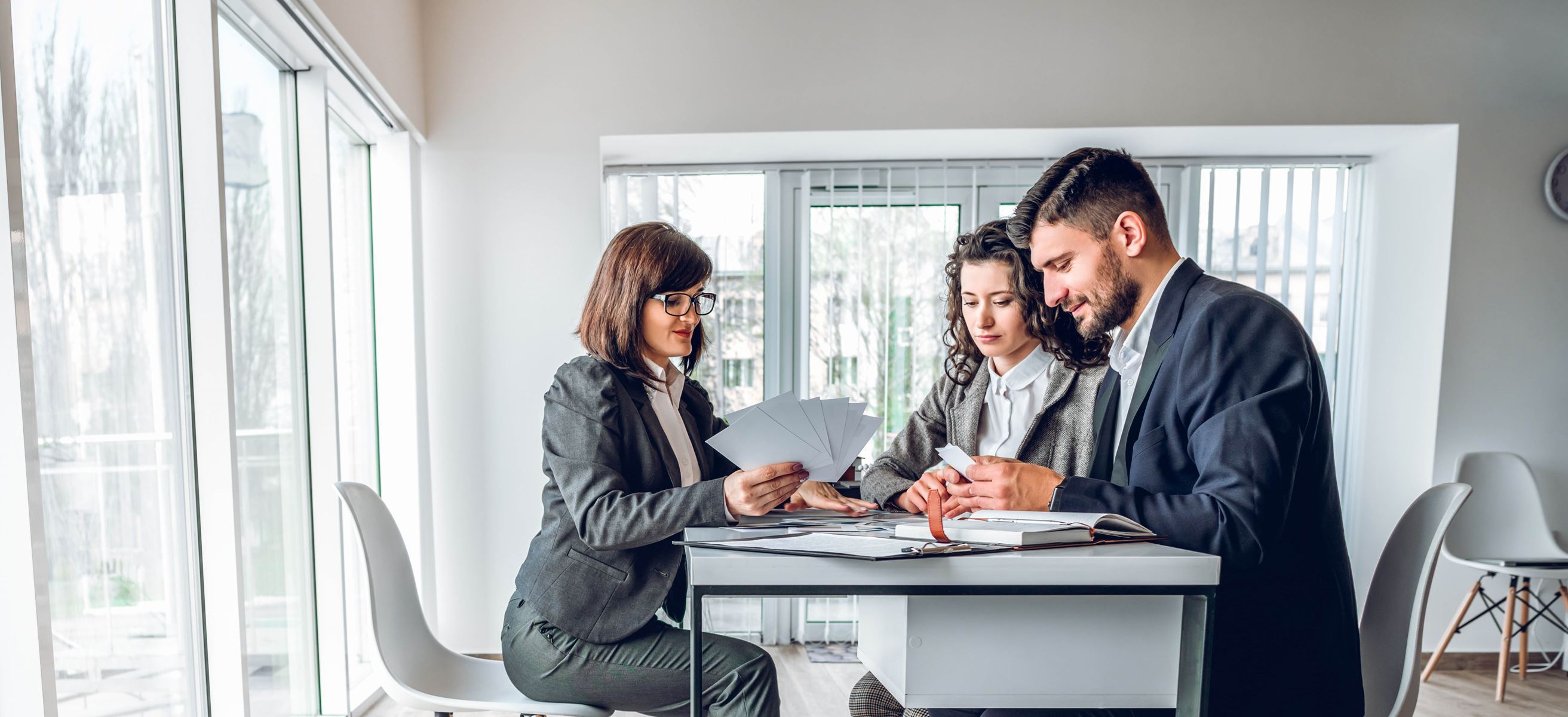 Business partners sitting in loan meeting